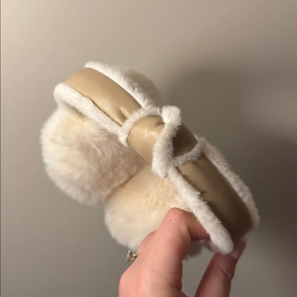 Aspen White Fluffy Ear Muff Headband